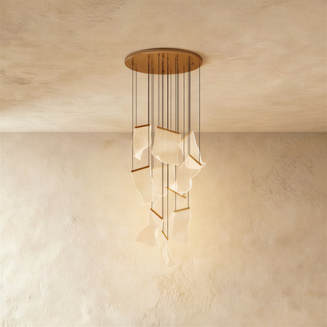 Sheets Chandelier (Round Ceiling Mount)