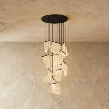 Sheets Chandelier (Round Ceiling Mount)