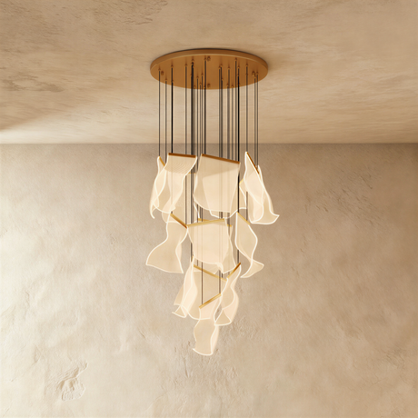 Sheets Chandelier (Round Ceiling Mount)