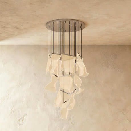 Sheets Chandelier (Round Ceiling Mount)