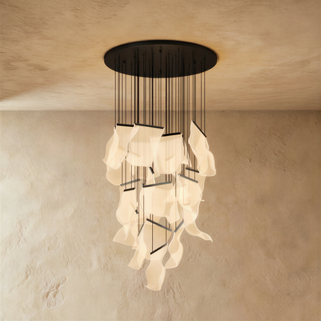 Sheets Chandelier (Round Ceiling Mount)