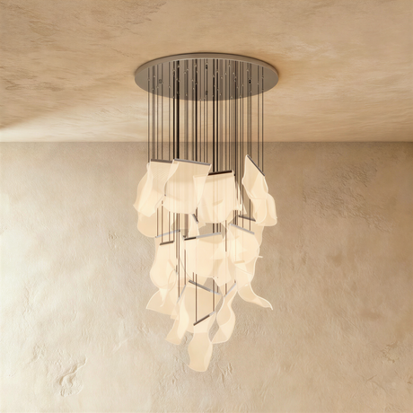 Sheets Chandelier (Round Ceiling Mount)