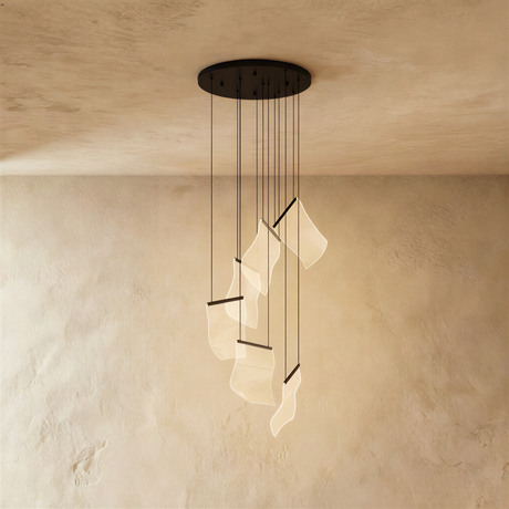 Sheets Chandelier (Round Ceiling Mount)