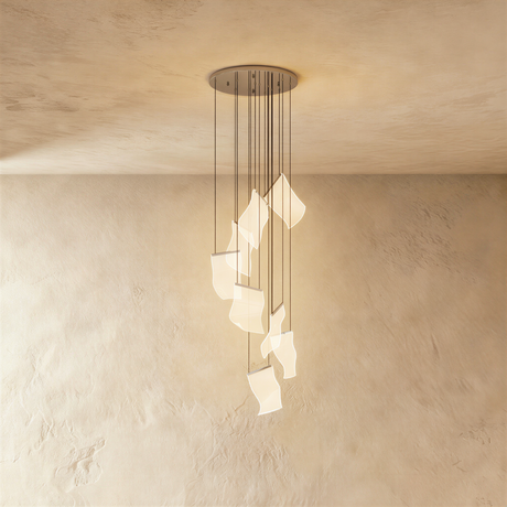 Sheets Chandelier (Round Ceiling Mount)