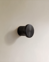 Vestige Cabinet Knob in Black, on a plain background