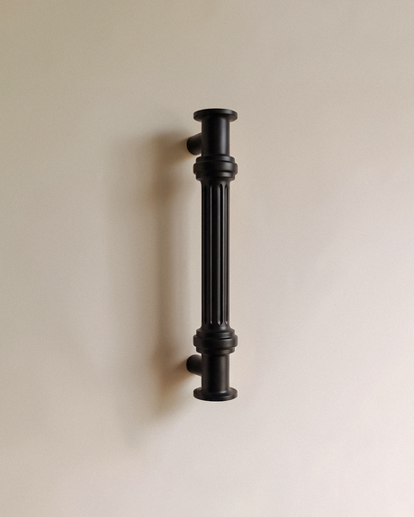 Vestige Cabinet Pull 6" in Black, on a plain background
