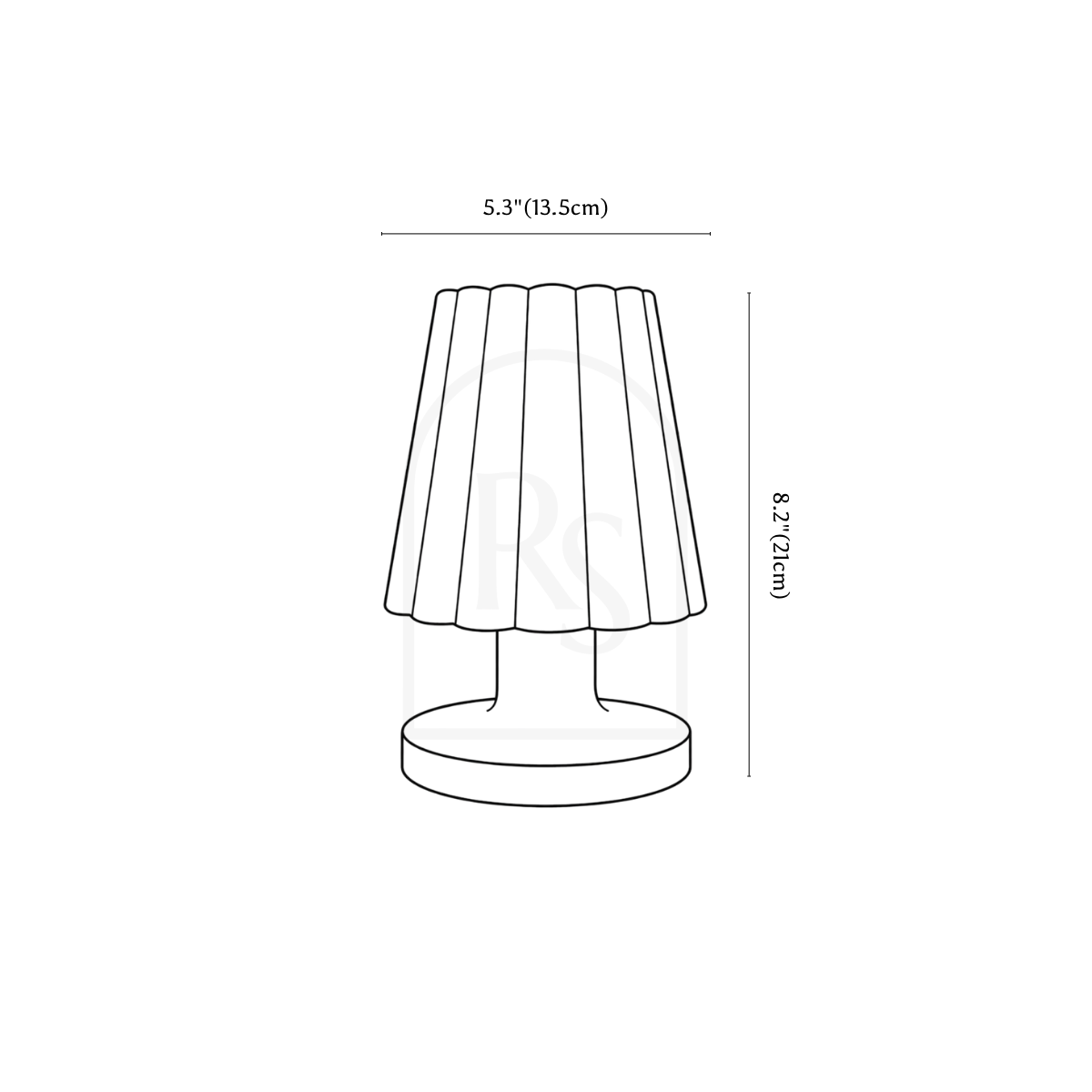 Raveza Table Lamp line drawing 1
