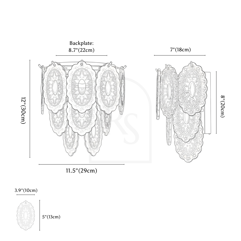 Ravix Wall Lamp line drawing 1