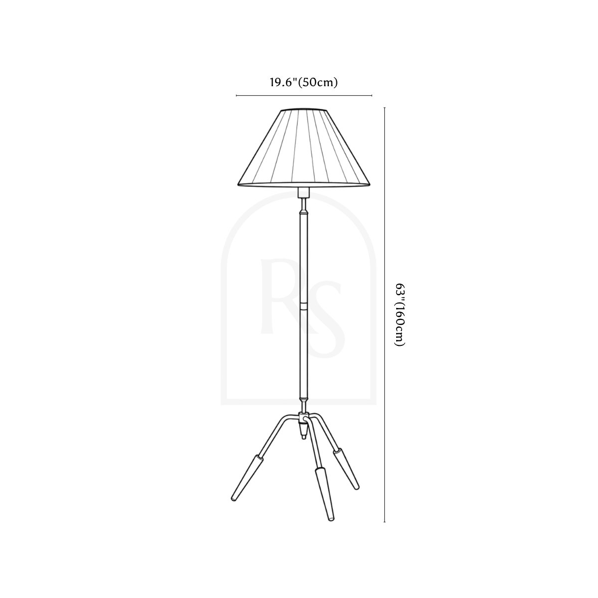 Reno Floor Lamp line drawing 1