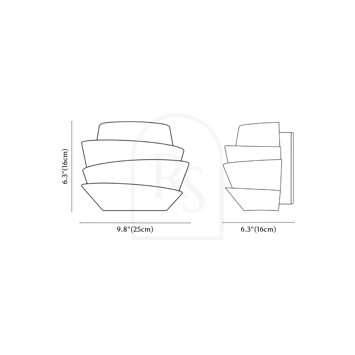 Rigno Wall Lamp line drawing 1