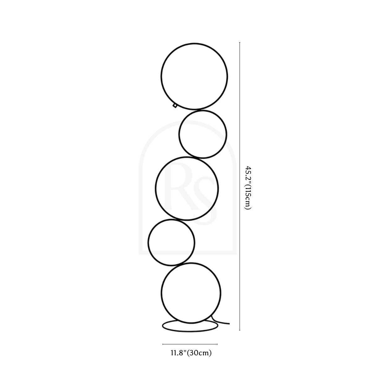 Ring Stack Floor Lamp line drawing 1