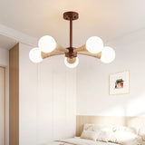 "Elegant ceiling lamp with a mix of natural travertine and wood, offering ambient lighting ideal for living rooms and bedrooms."