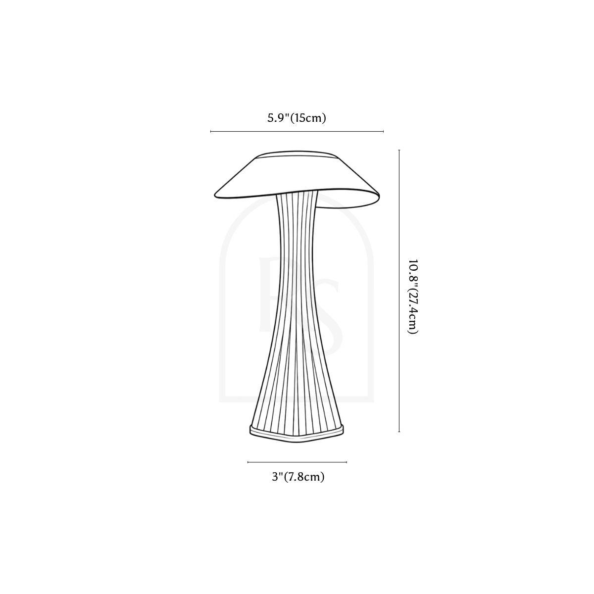 Ripple Table Lamp line drawing 1