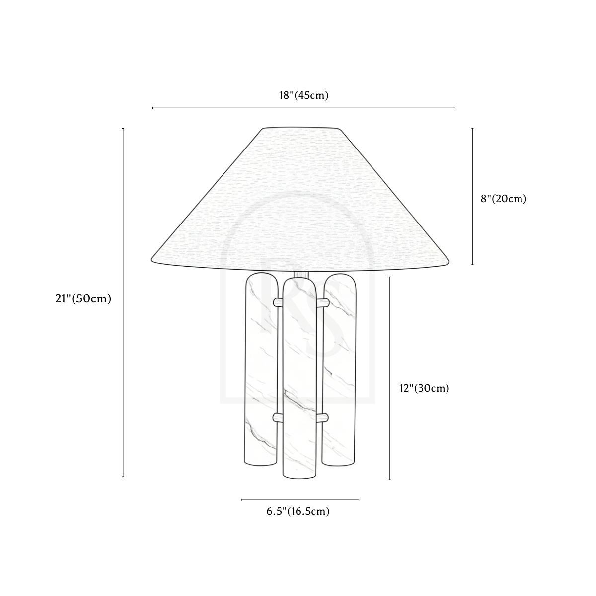 Rital Table Lamp line drawing 1