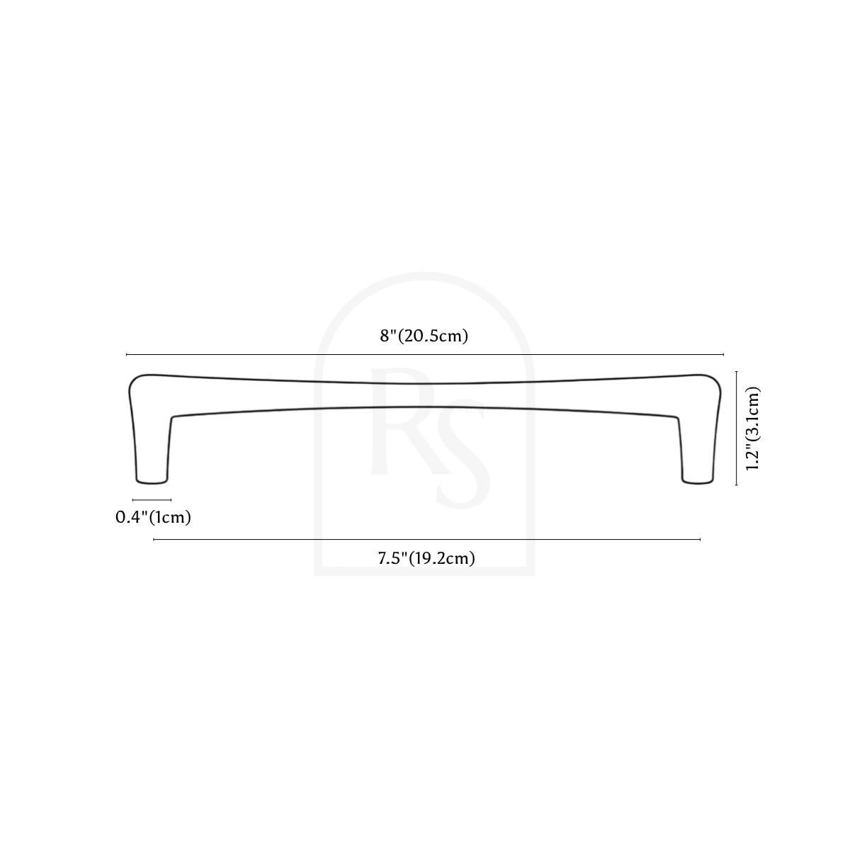 Rivlo Knob & Pull Bar line drawing 4