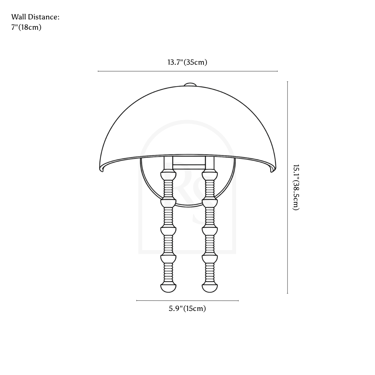 Rixa Wall Lamp line drawing 1