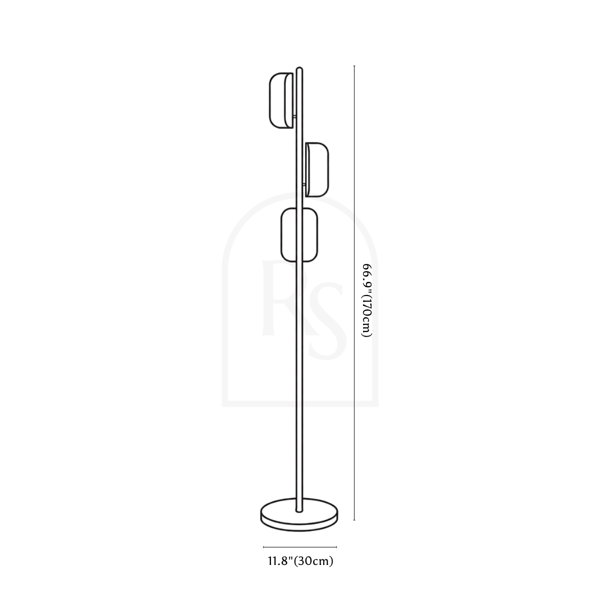 Ronelra Floor Lamp line drawing 1