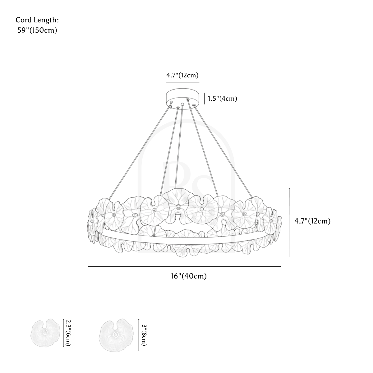 Nexorva Chandelier line drawing 1