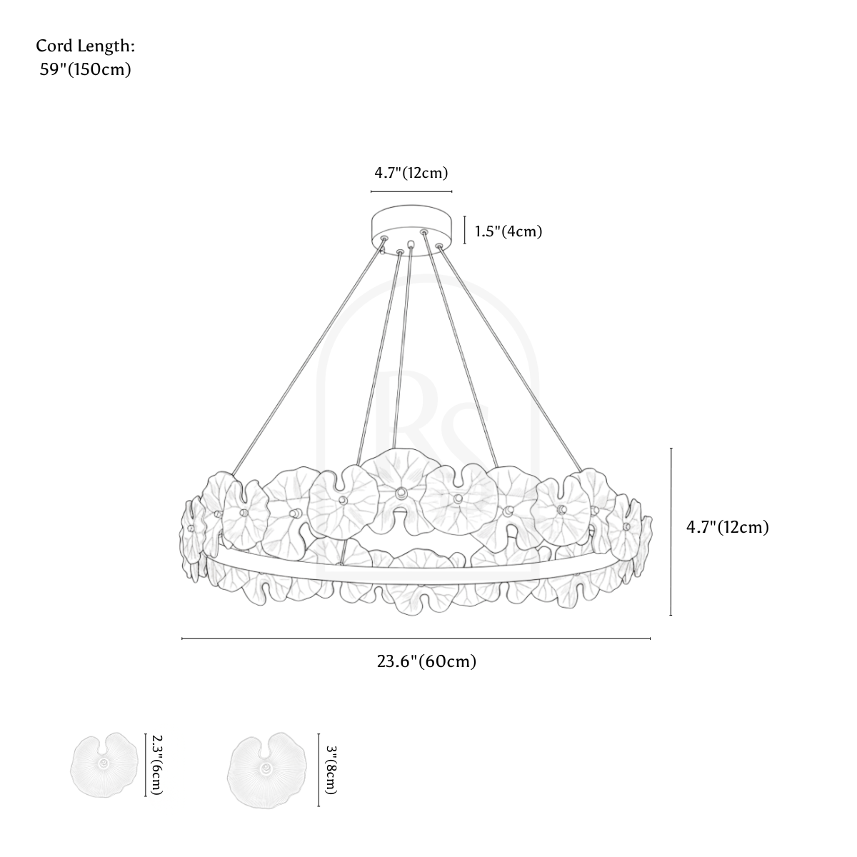Nexorva Chandelier line drawing 2