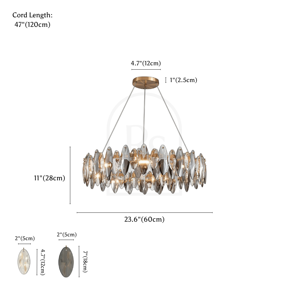 Aelgar Chandelier line drawing 1