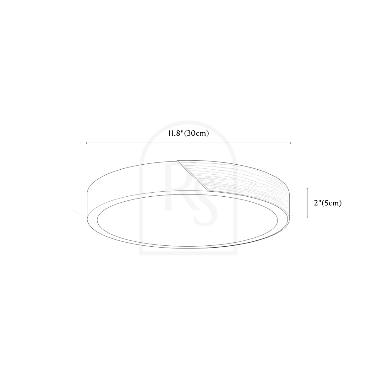Delphi Ceiling Light line drawing 2