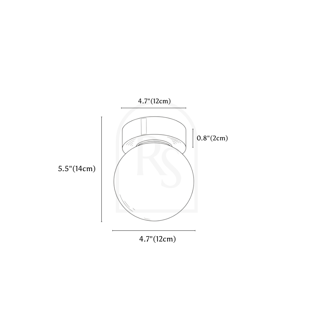 Mirea Ceiling Light line drawing 2