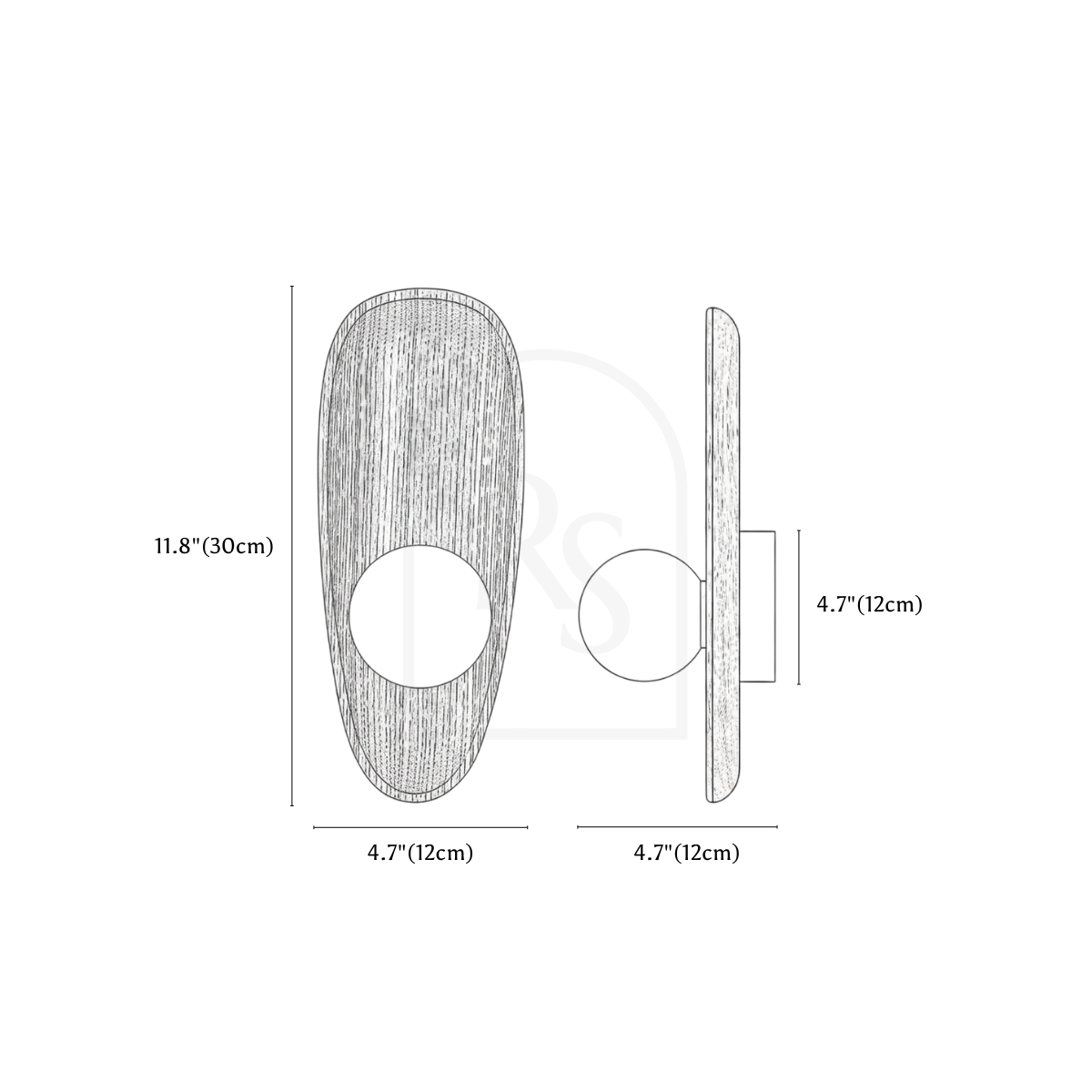 Roven Wall Lamp line drawing 1