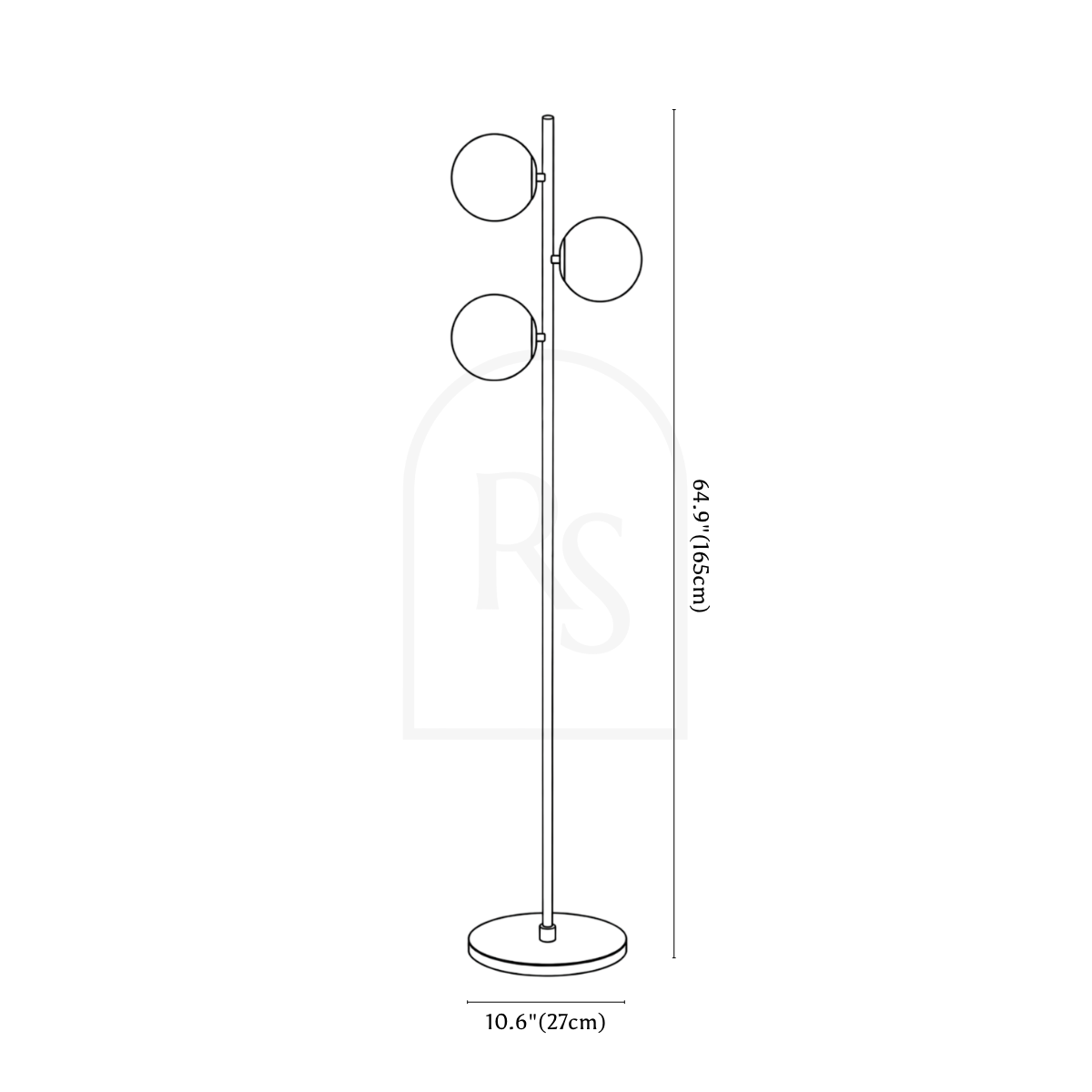 Rulaina Floor Lamp line drawing 1