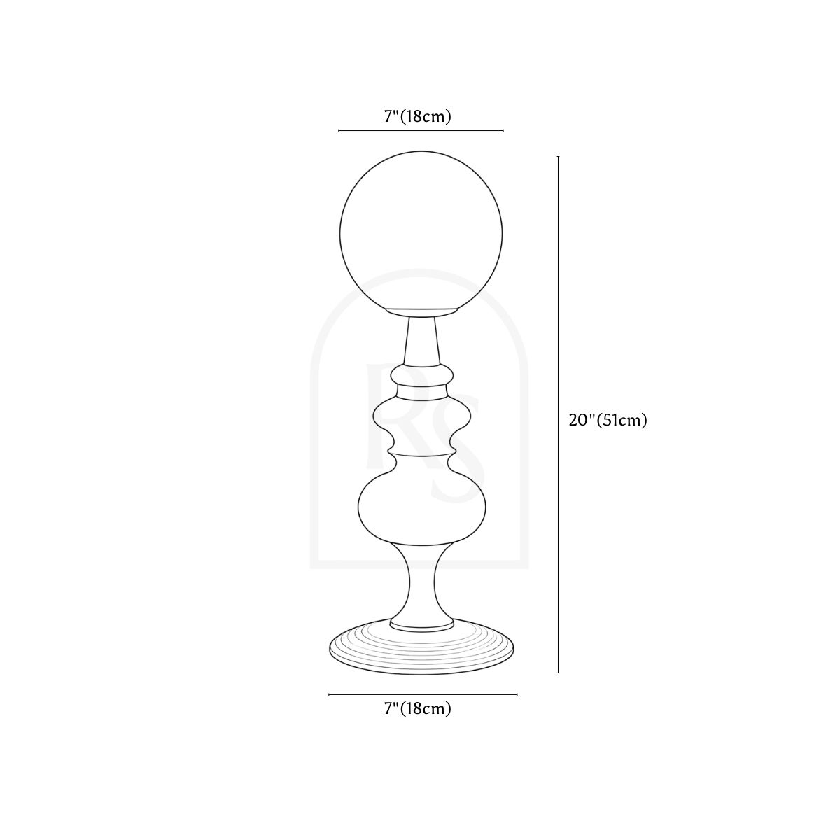 Sagro Table Lamp line drawing 1