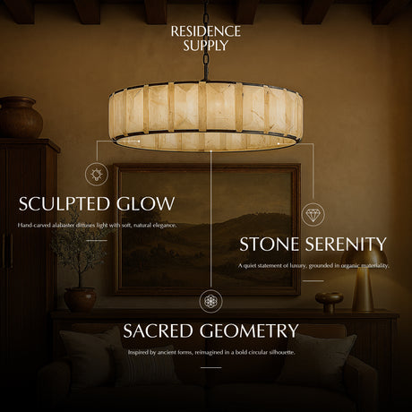 Sakhra Round Alabaster Chandelier