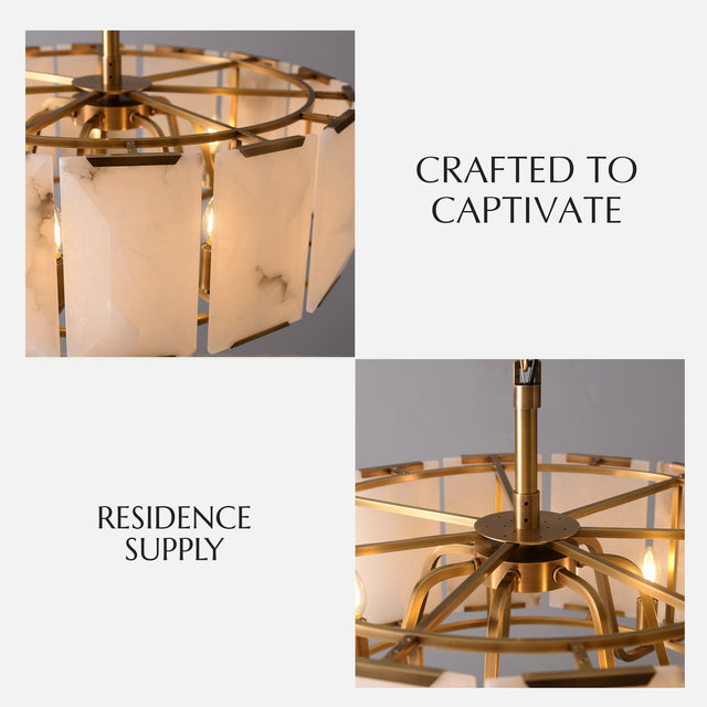 Sakhra Round Alabaster Chandelier