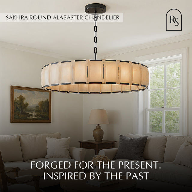 Sakhra Round Alabaster Chandelier