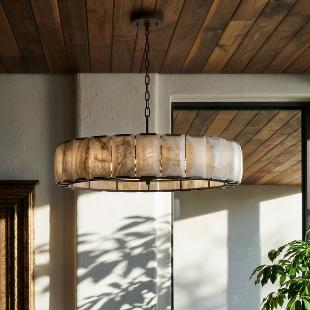 Sakhra Round Alabaster Chandelier
