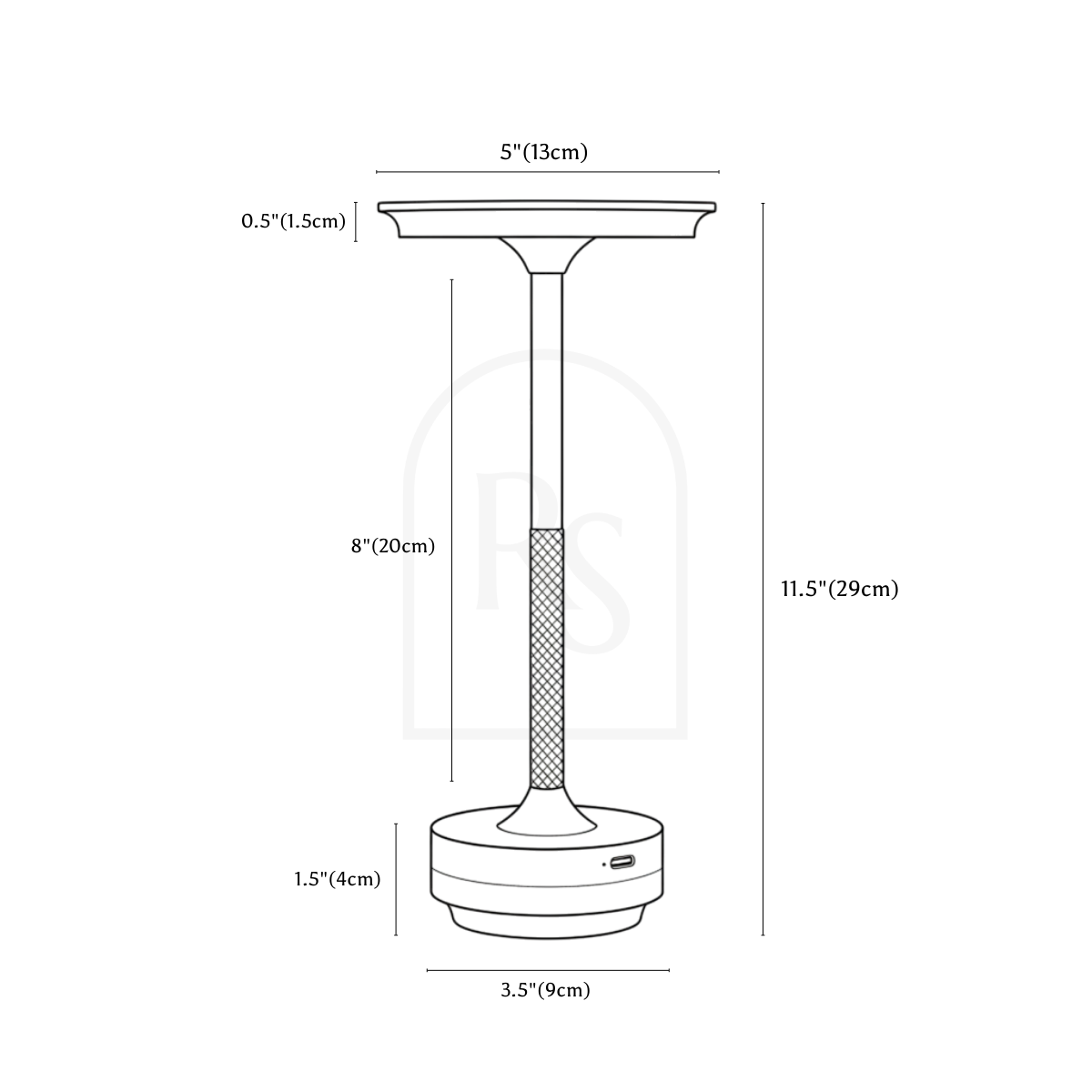 Salag Table Lamp line drawing 1