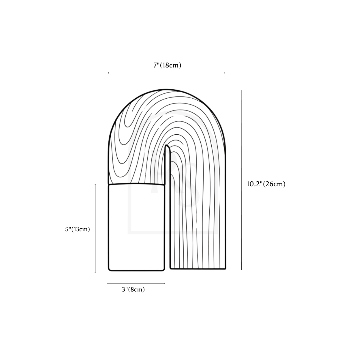 Salot Table Lamp line drawing 1