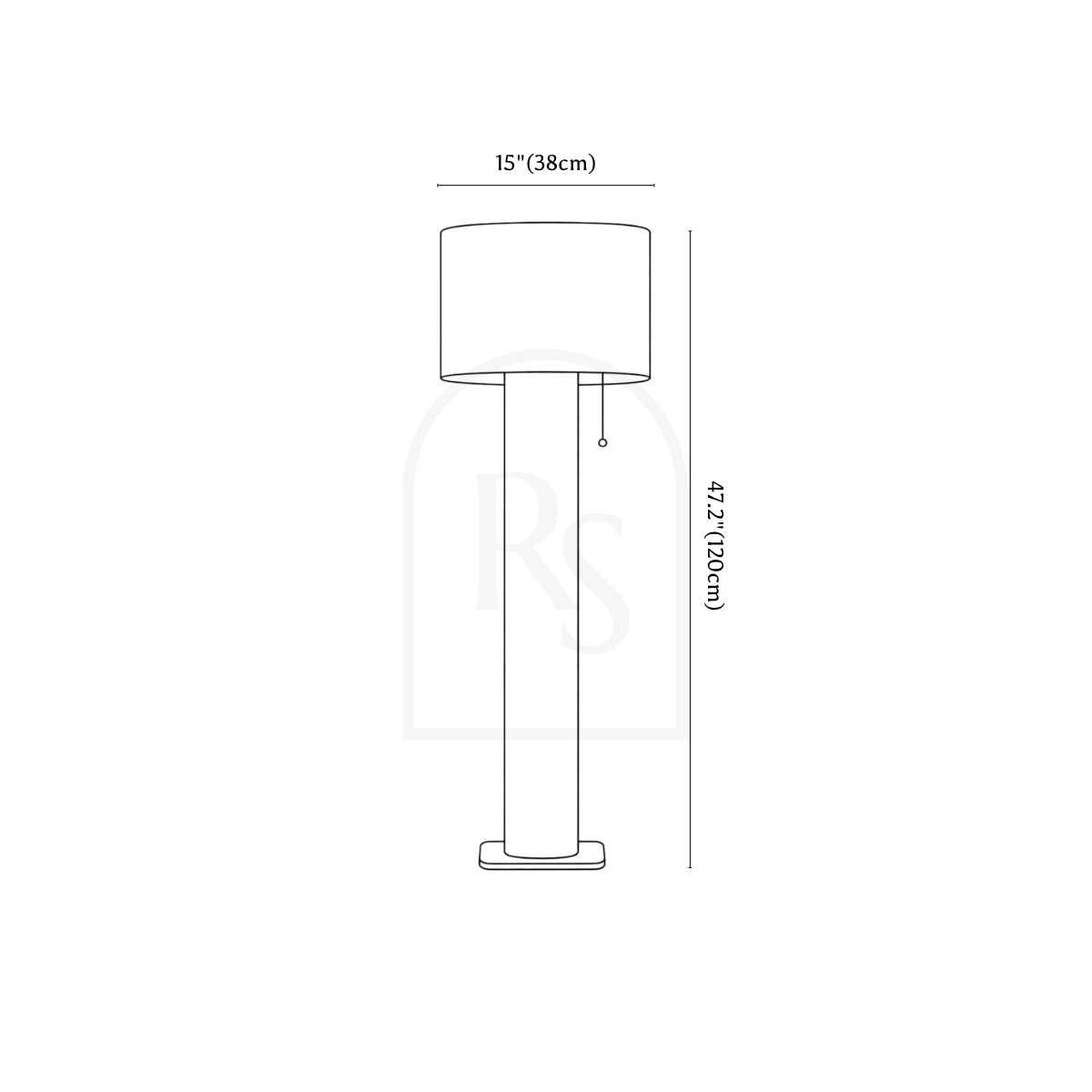 Sardal Floor Lamp line drawing 1