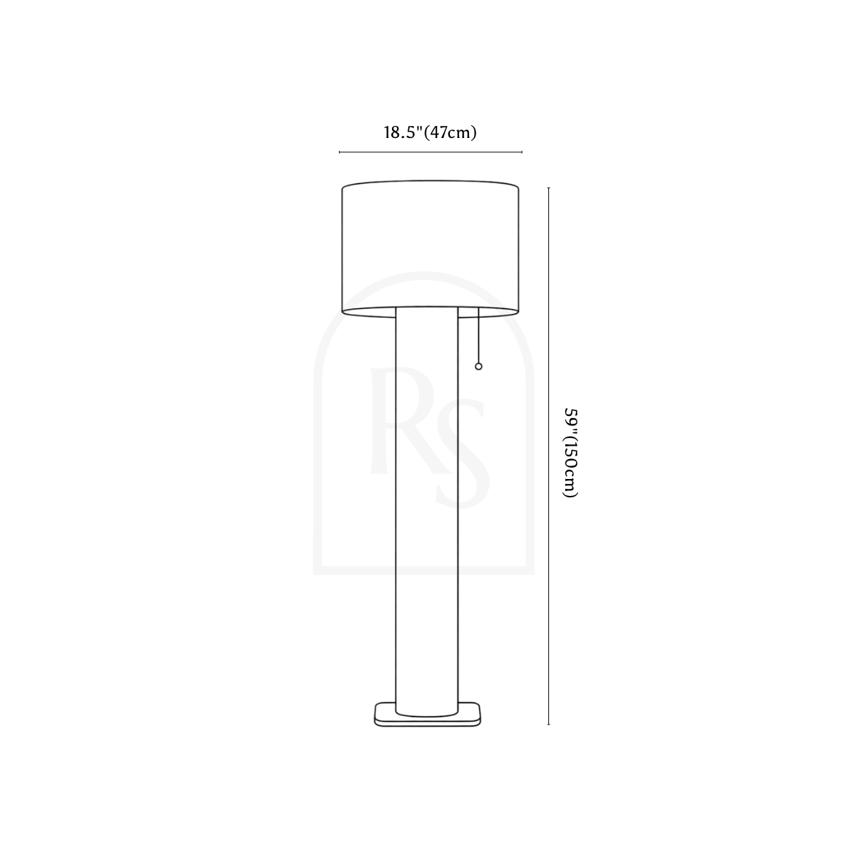 Sardal Floor Lamp line drawing 2
