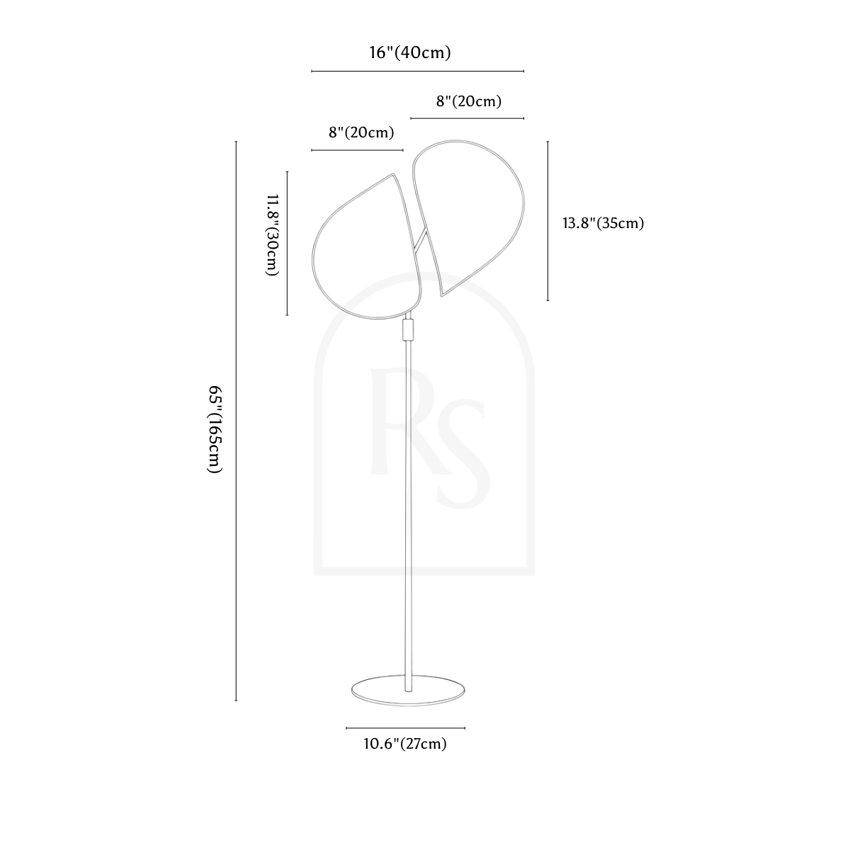 Sarzu Floor Lamp line drawing 1