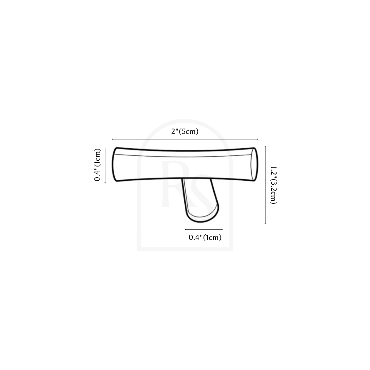 Selric Knob & Pull Bar line drawing 2