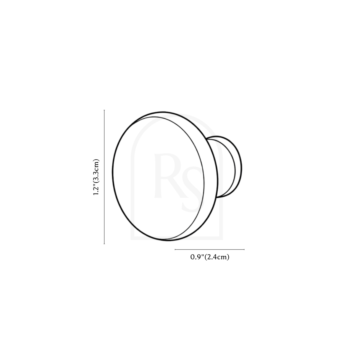 Selric Knob & Pull Bar line drawing 1