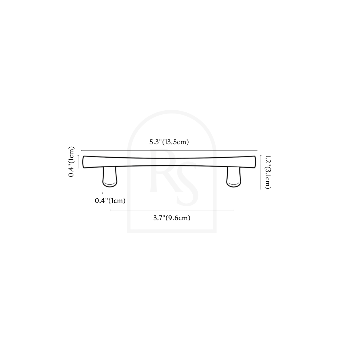Selric Knob & Pull Bar line drawing 3