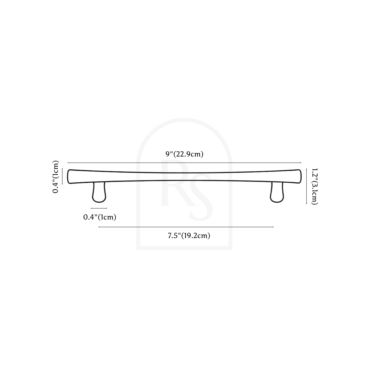 Selric Knob & Pull Bar line drawing 5