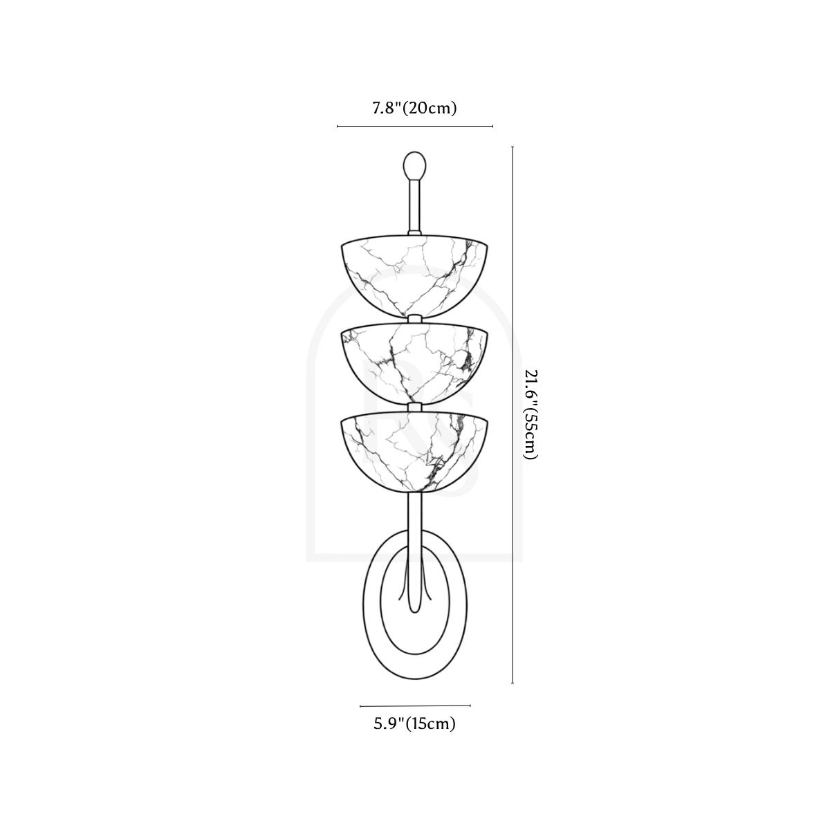 Selune Wall Lamp line drawing 1