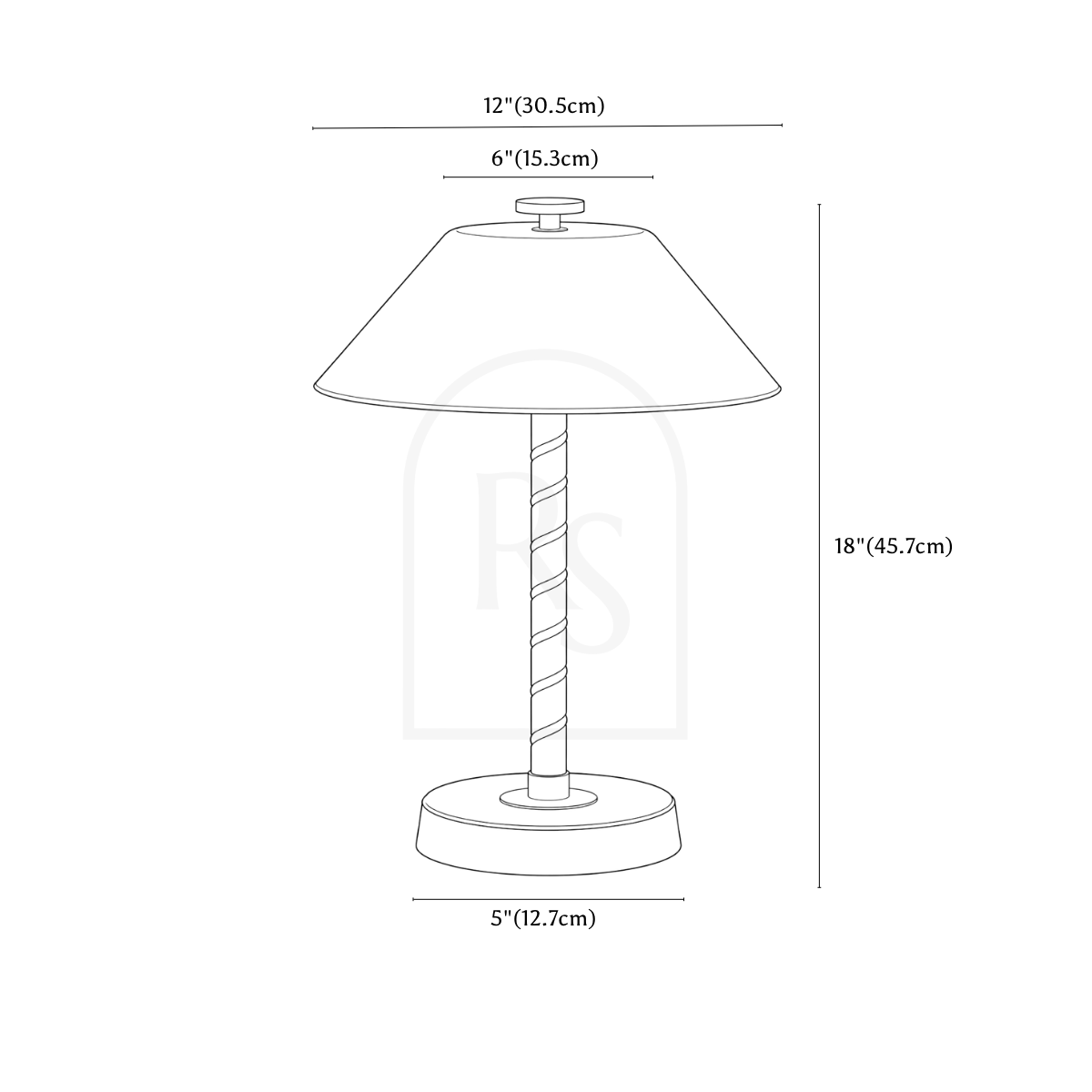 Senric Table Lamp line drawing 1