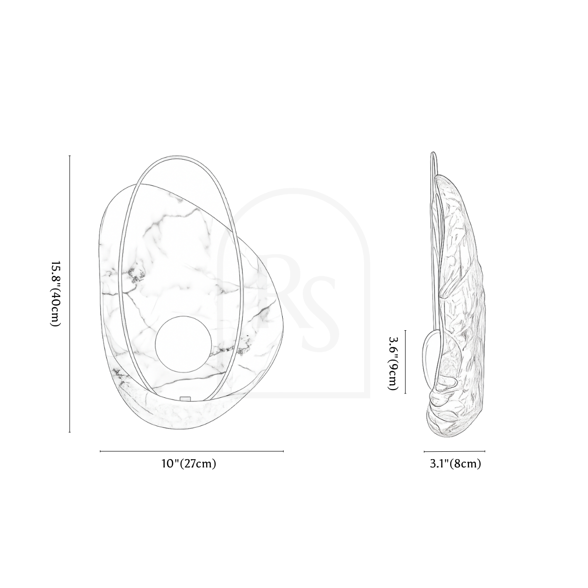 Sevlo Wall Lamp line drawing 1