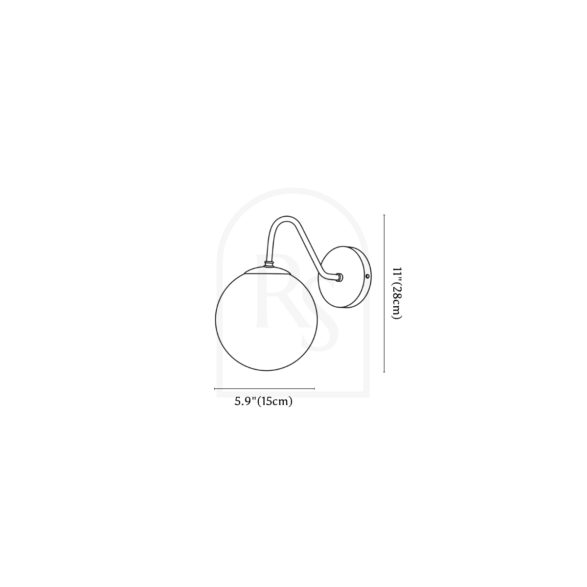 Lámpara de pared Sfera line drawing 3