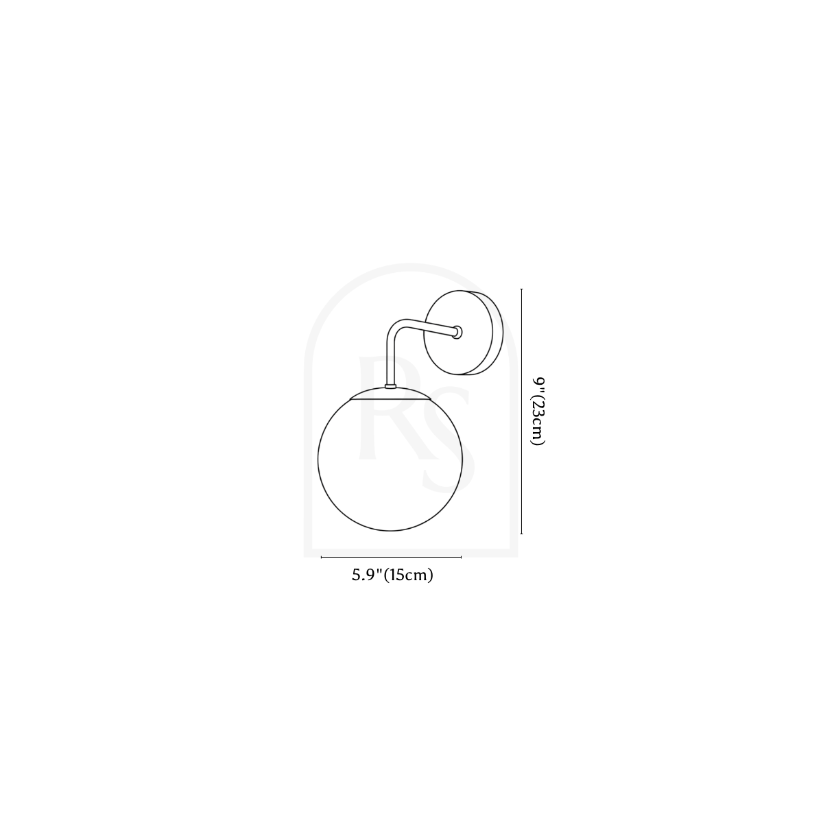 Lámpara de pared Sfera line drawing 1