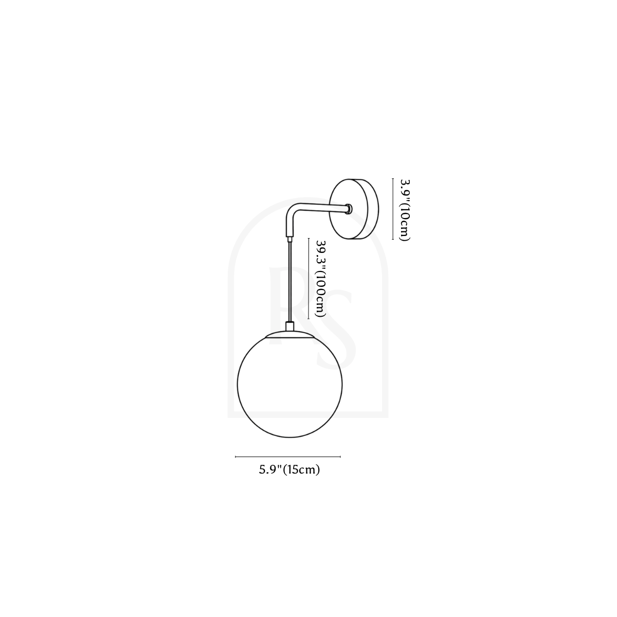 Lámpara de pared Sfera line drawing 2