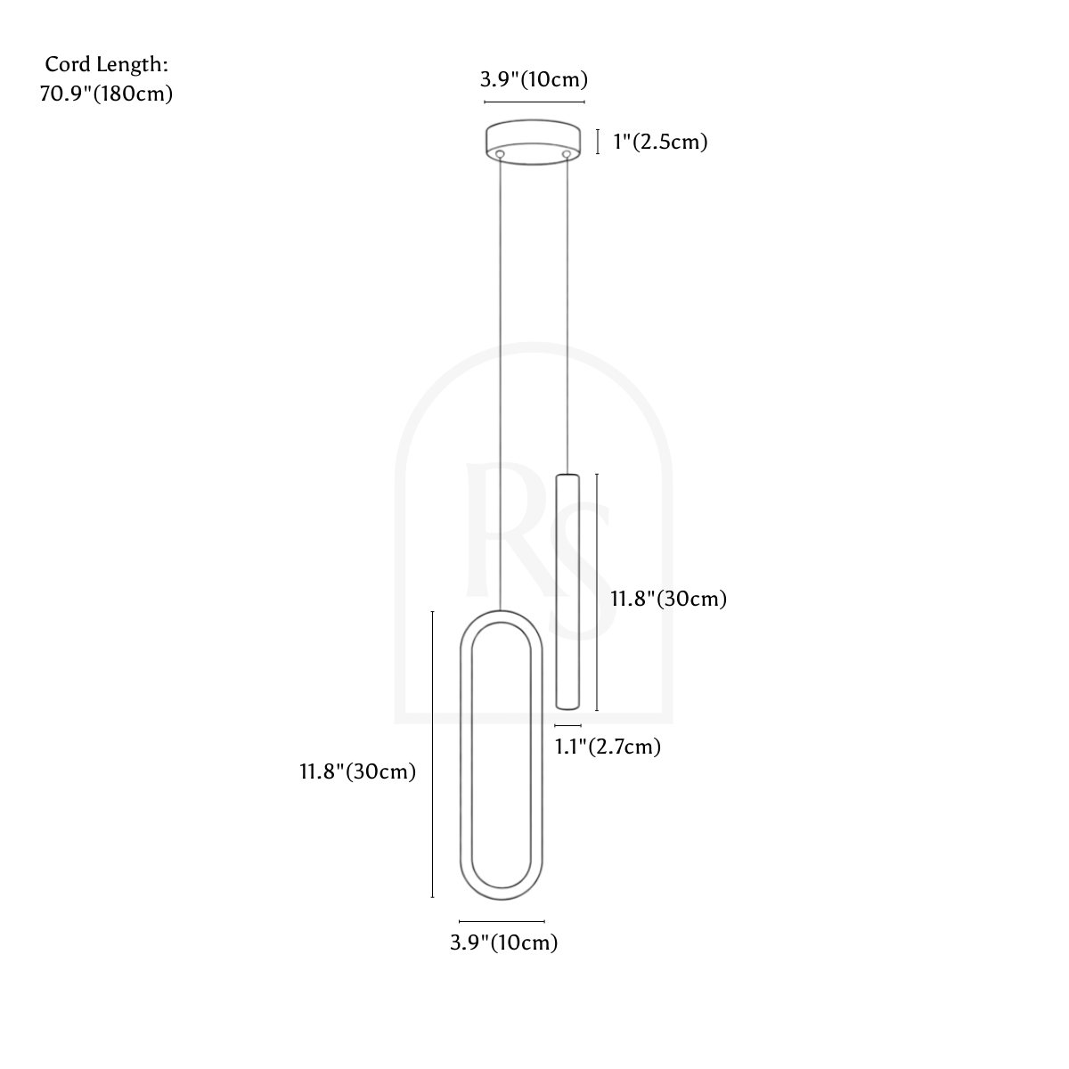 Lámpara colgante brillante line drawing 1