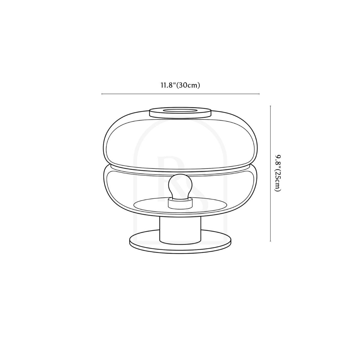 Shurra Table Lamp line drawing 1